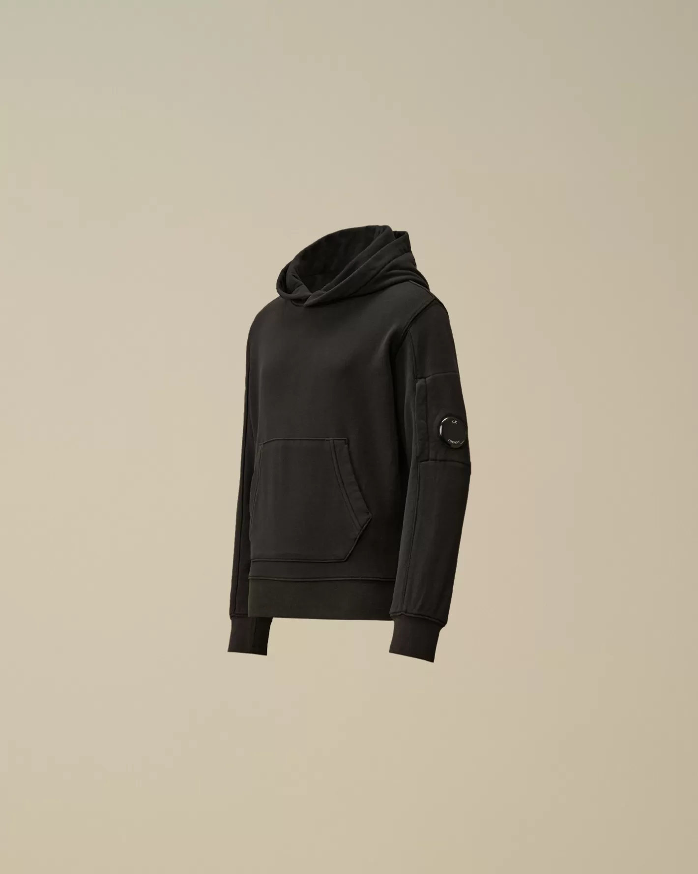 C.P. Company Clothing 2-3^U16 Diagonal Fleece Hooded Sweatshirt Black