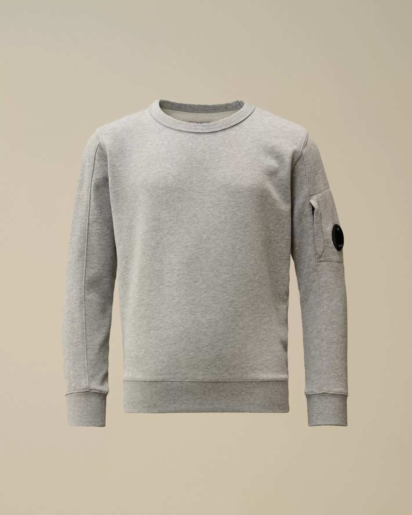 C.P. Company Clothing 10-14^U16 Diagonal Fleece Lens Crew Neck Sweatshirt Grey Melange