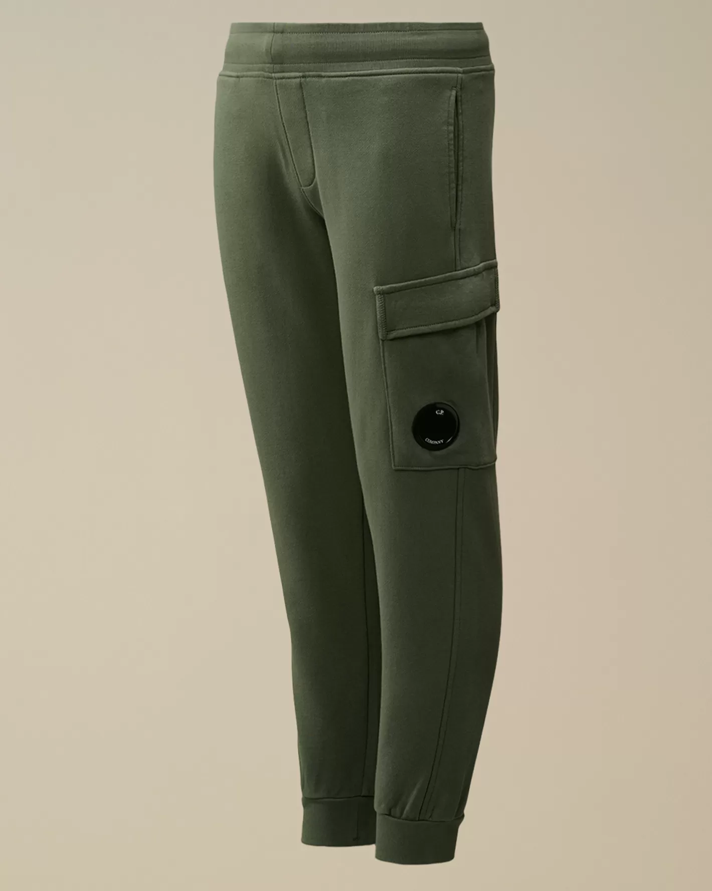 C.P. Company Clothing 10-14^U16 Diagonal Fleece Lens Sweatpants Artichoke Green