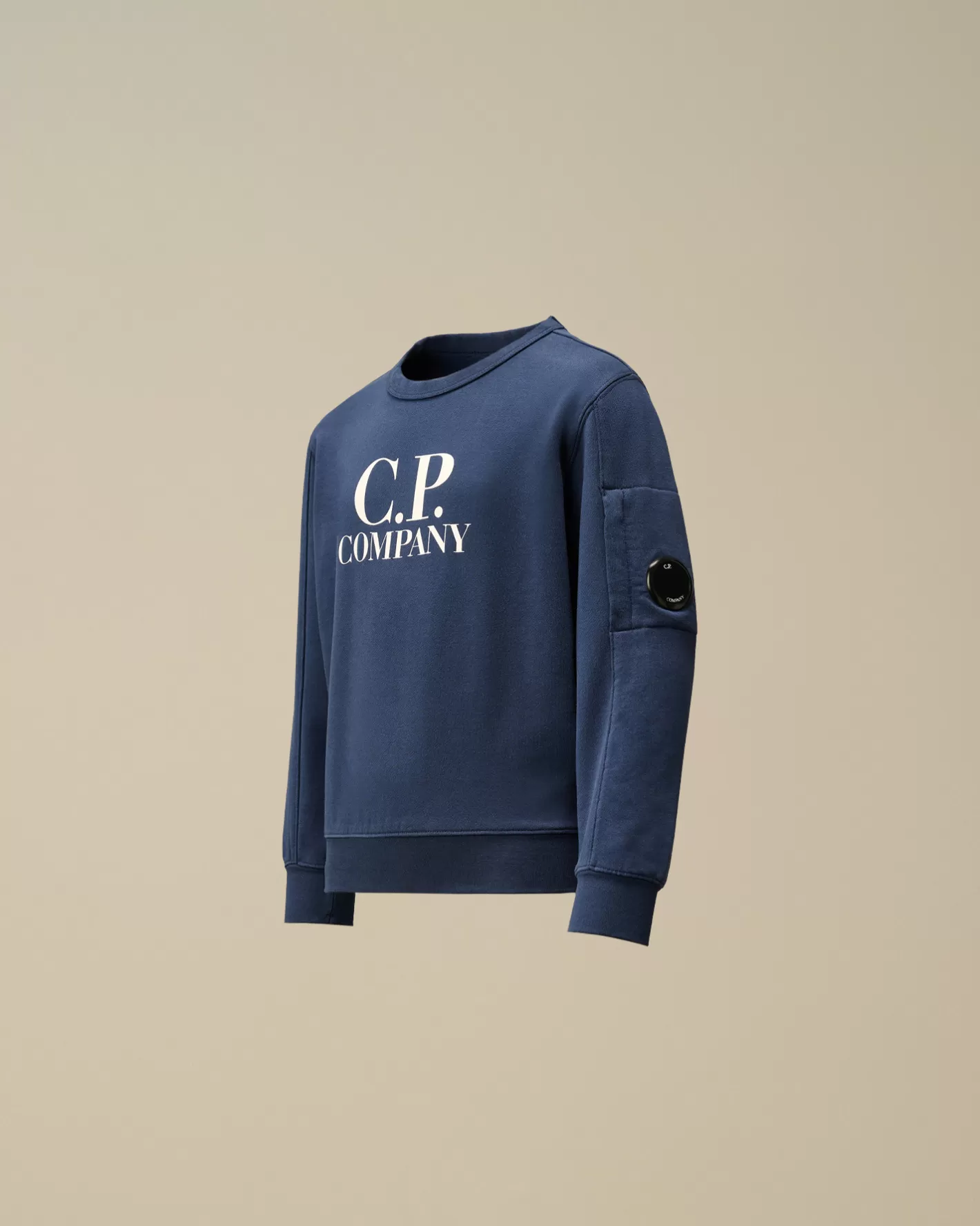 C.P. Company Clothing 4-8^U16 Diagonal Fleece Logo Crew Neck Sweatshirt Estate Blue