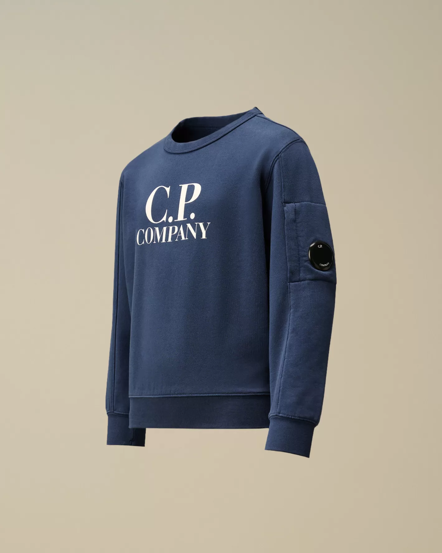 C.P. Company Clothing 10-14^U16 Diagonal Fleece Logo Crew Neck Sweatshirt Estate Blue