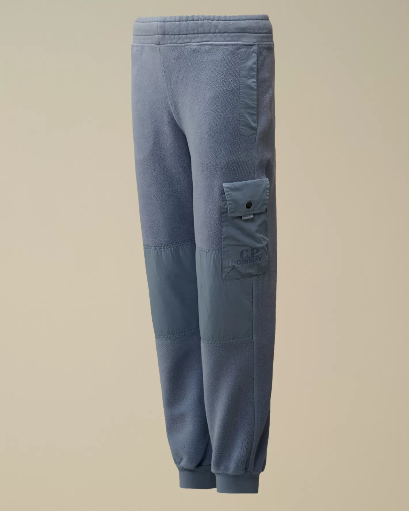 C.P. Company Clothing 10-14^U16 Diagonal Fleece Mixed Cargo Sweatpants Flint Stone – Blue