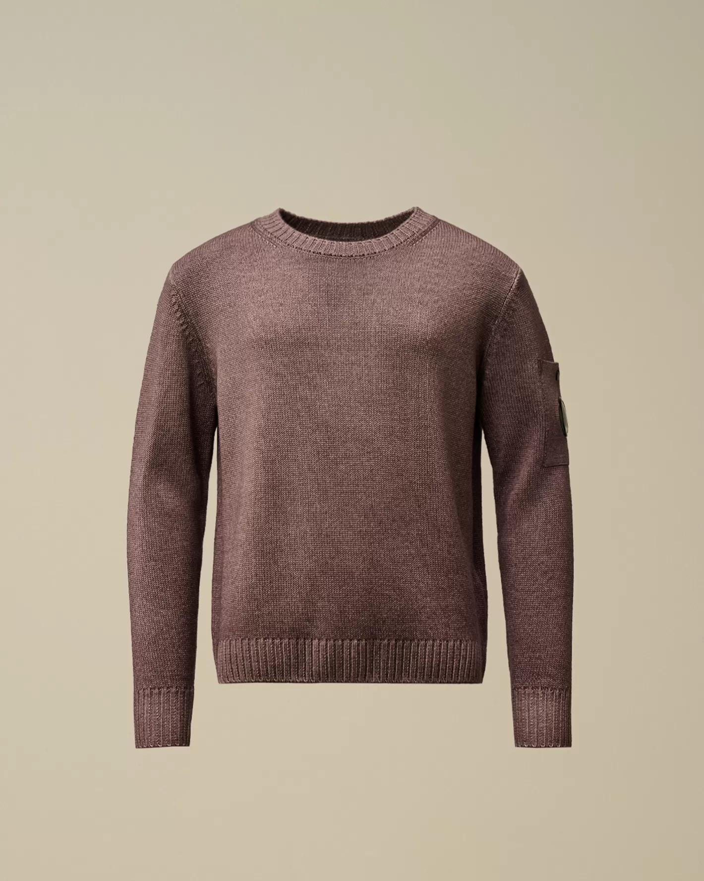 C.P. Company Clothing 10-14^U16 Fast Dyed Merino Wool 7 Gauge Crew Neck Knit Purple Dove