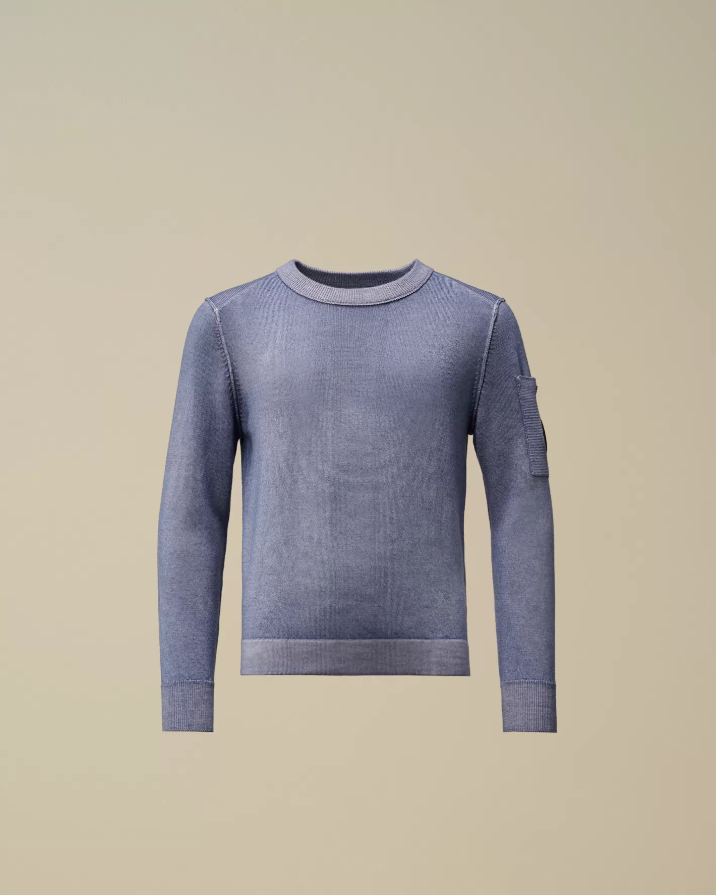 C.P. Company Clothing 4-8^U16 Fast Dyed Merino Wool 12 Gauge Crew Neck Knit Flint Stone – Blue