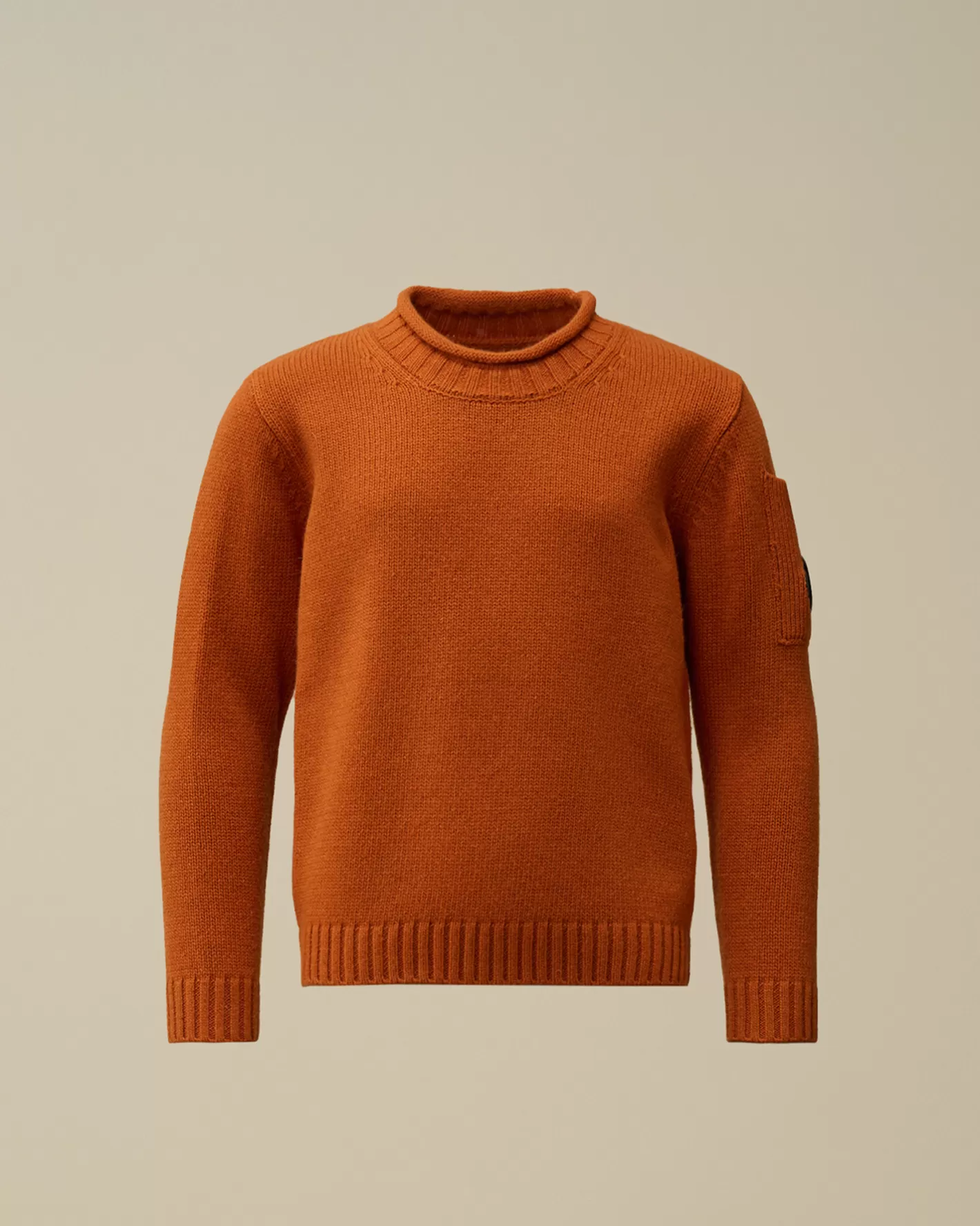 C.P. Company Clothing 10-14^U16 Lambswool Lens Crew Neck Knit Bombay Brown