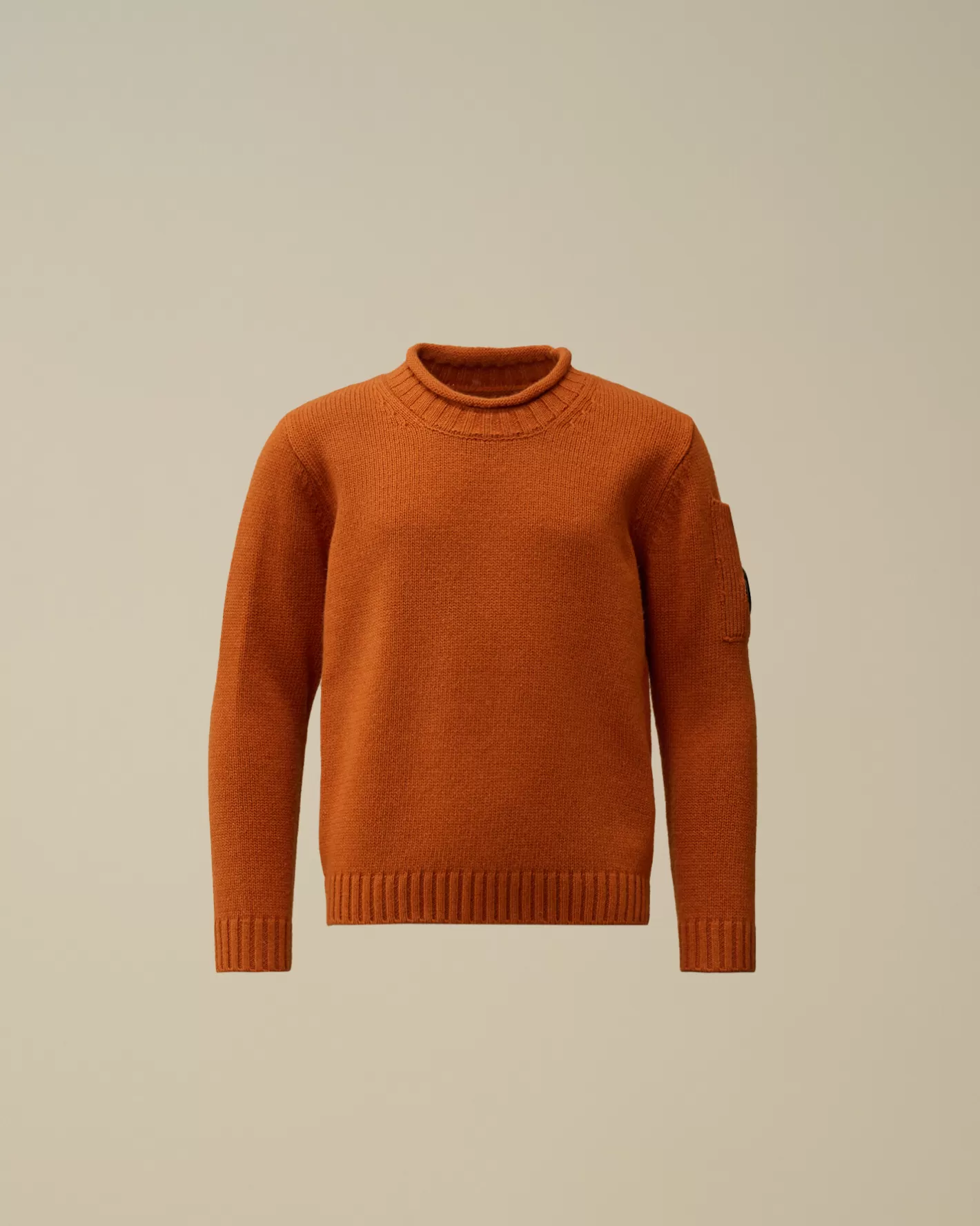 C.P. Company Clothing 4-8^U16 Lambswool Lens Crew Neck Knit Bombay Brown