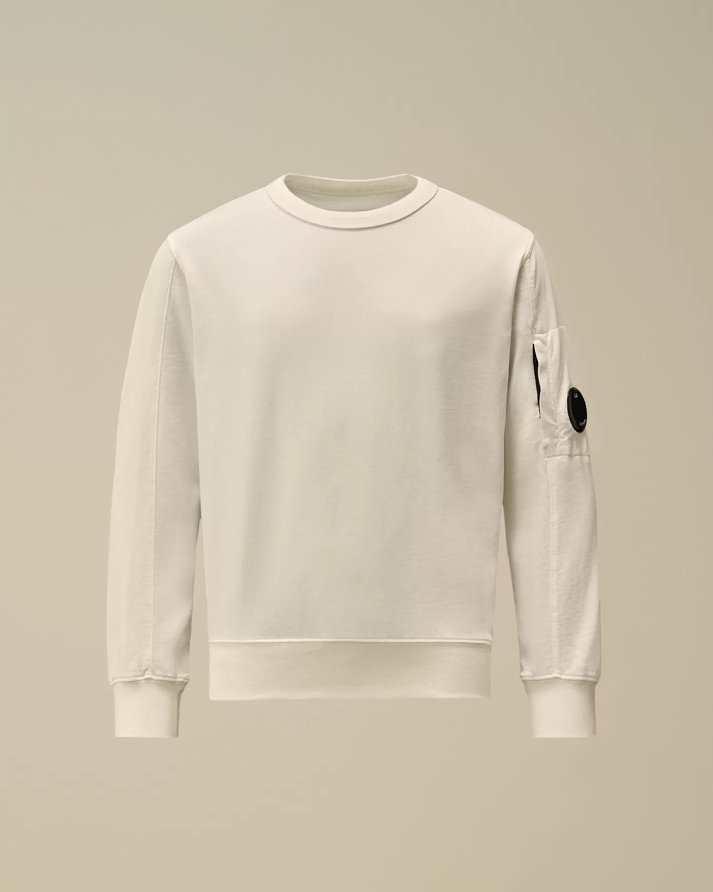 C.P. Company Clothing 10-14^U16 Light Fleece Crew Neck Sweatshirt Gauze White