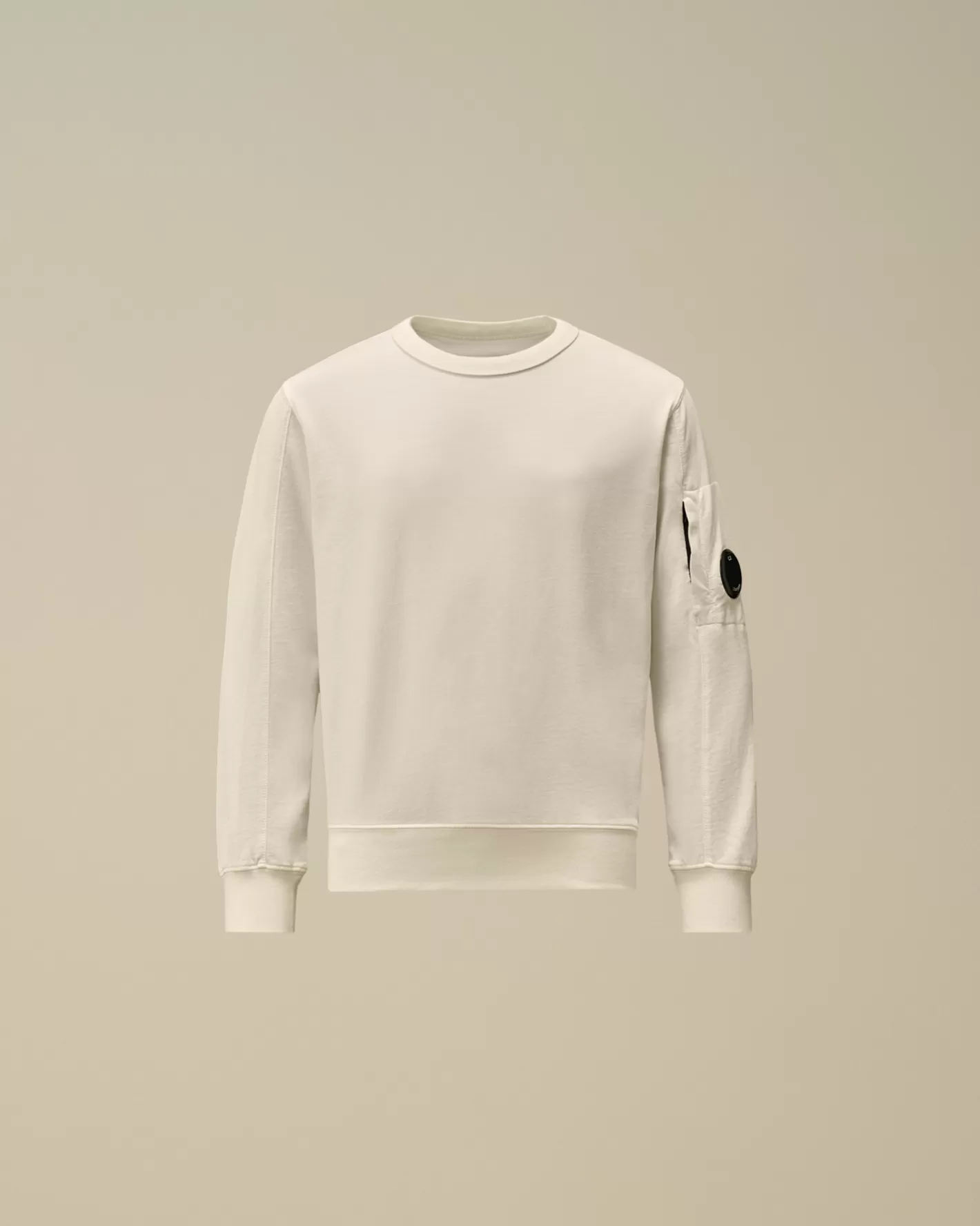 C.P. Company Clothing 4-8^U16 Light Fleece Crew Neck Sweatshirt Gauze White