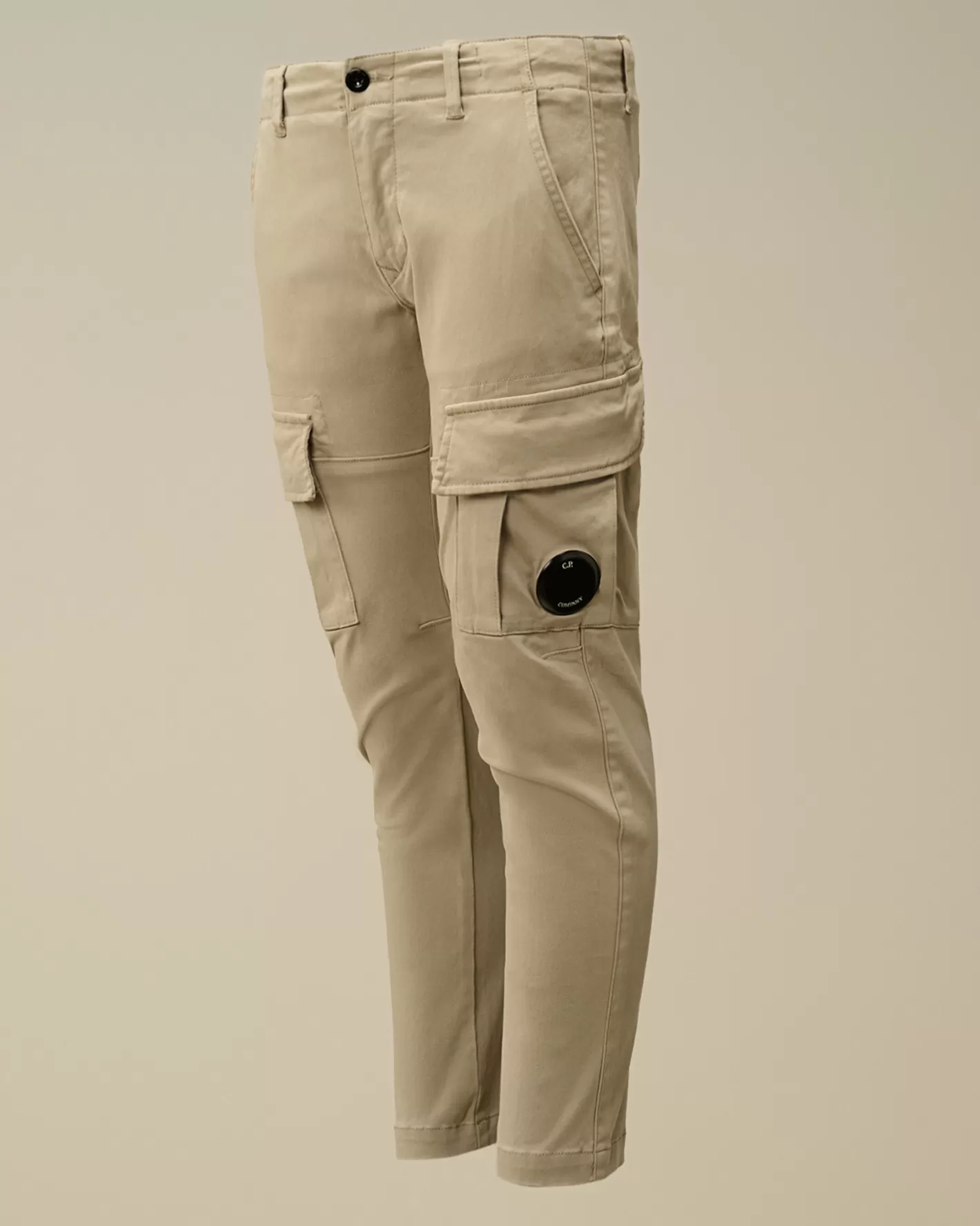 C.P. Company Clothing 10-14^U16 Stretch Sateen Lens Cargo Pants Vintage Khaki – Beige