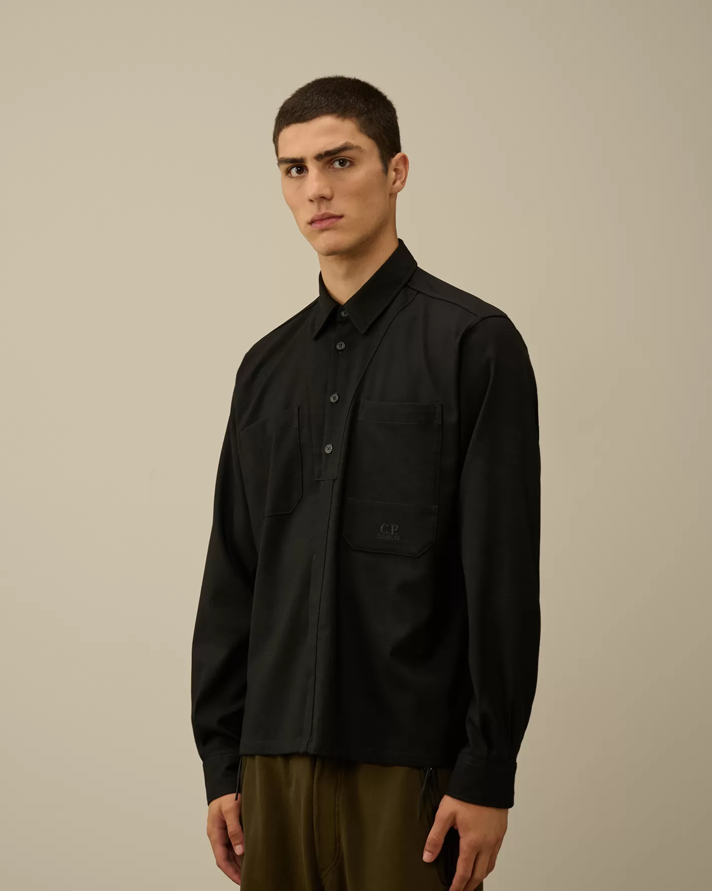 C.P. Company Shirt^Wool Gabardine Shirt Black