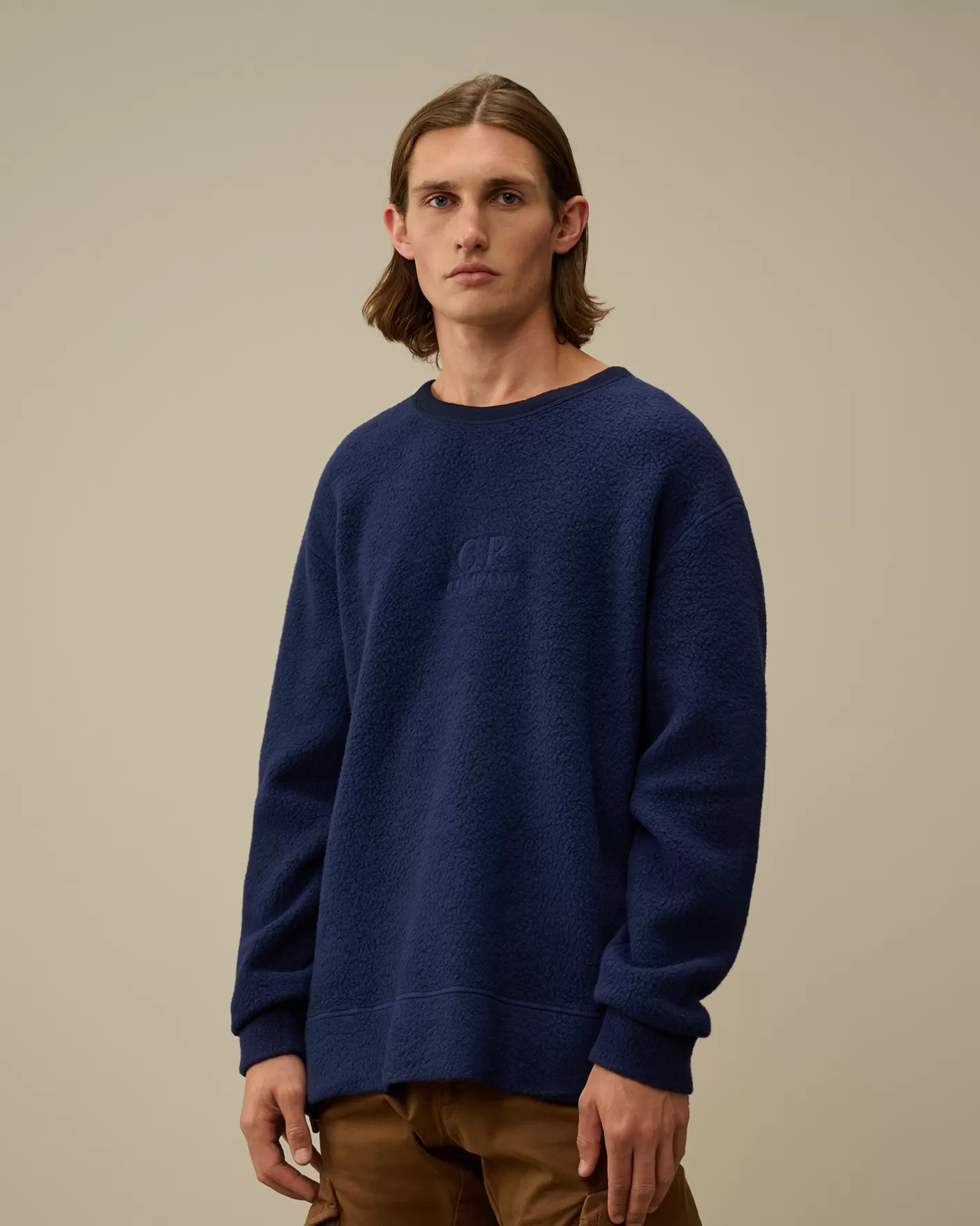 C.P. Company Sweatshirts^Wool Polar Fleece Crewneck Sweatshirt Estate Blue