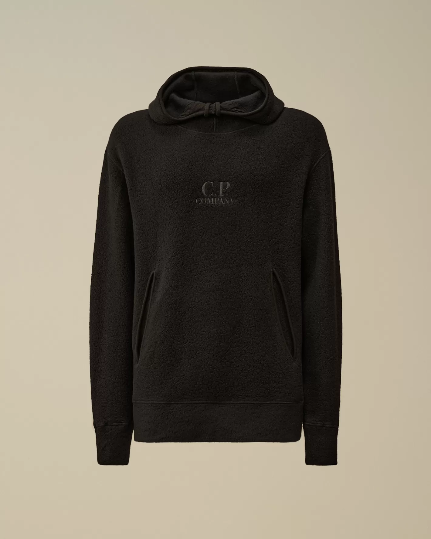 C.P. Company Sweatshirts^Wool Polar Fleece Hooded Sweatshirt Black